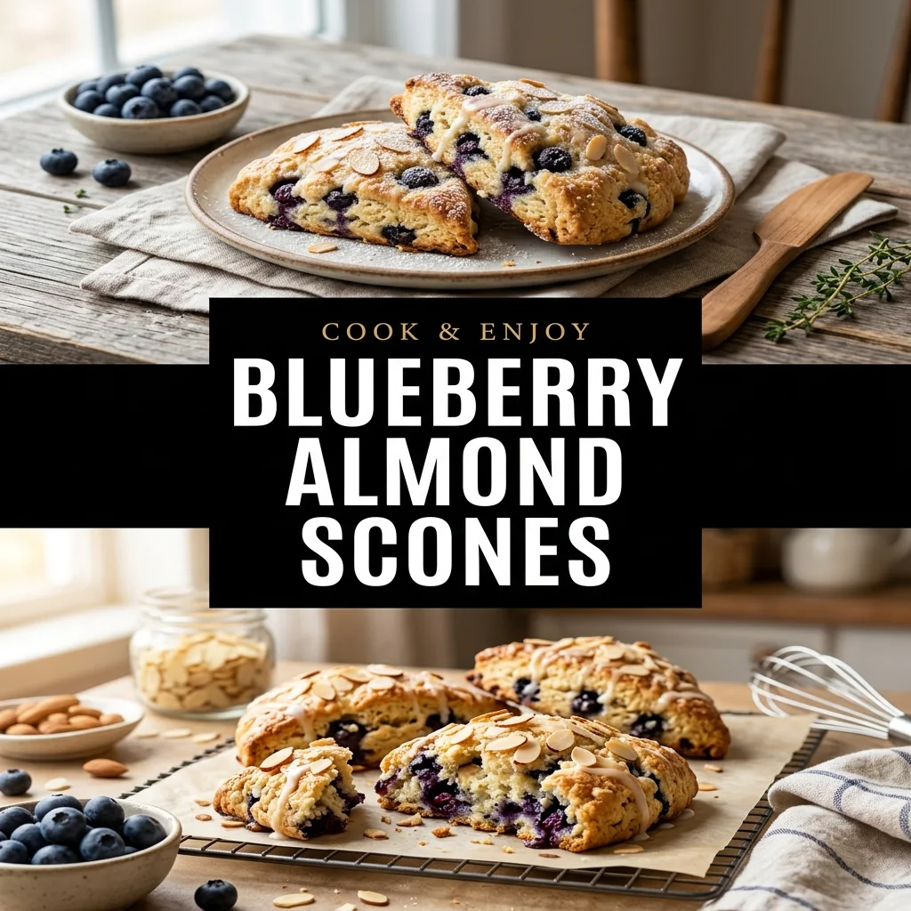 Blueberry Almond Scones recipe poster