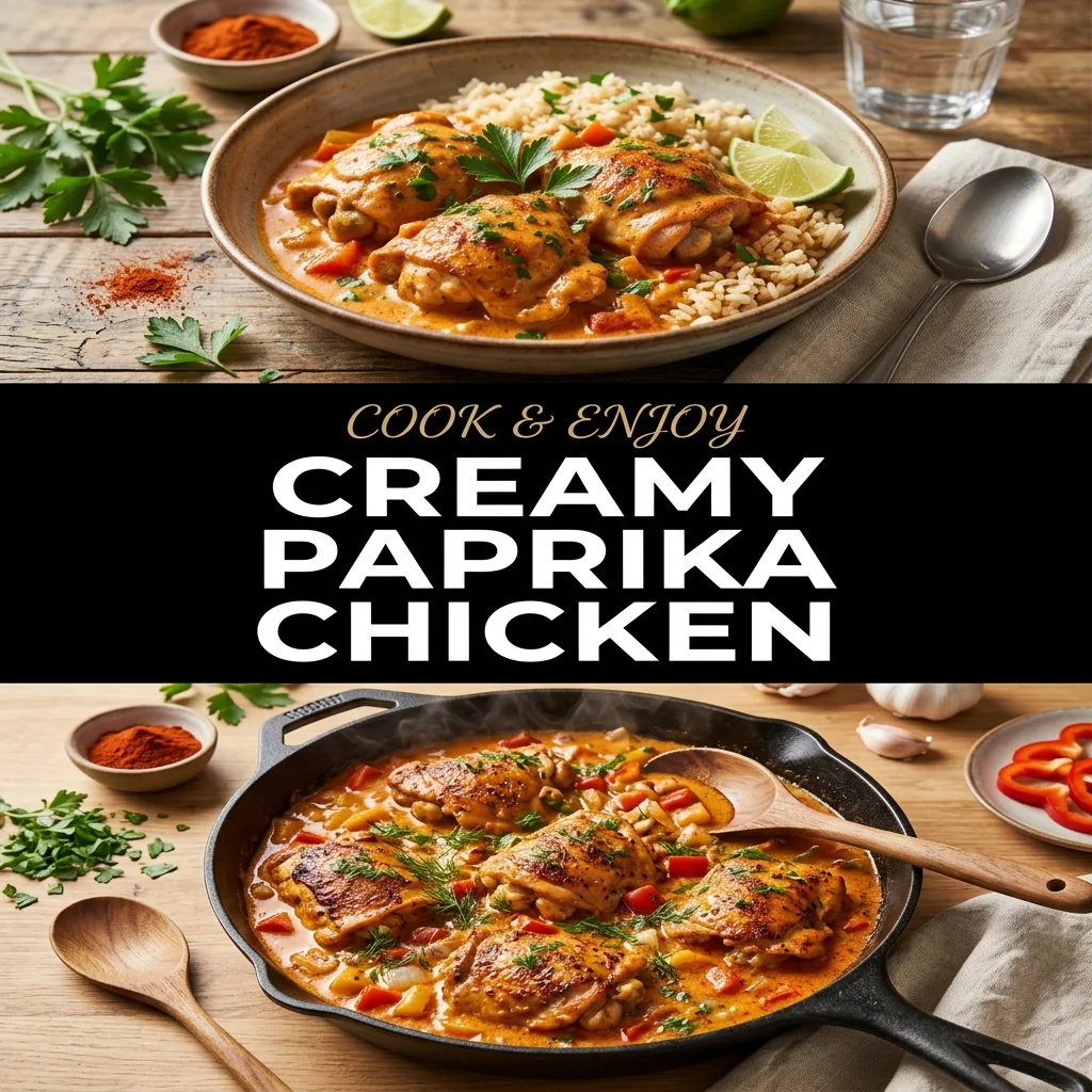 Creamy Paprika Chicken recipe poster