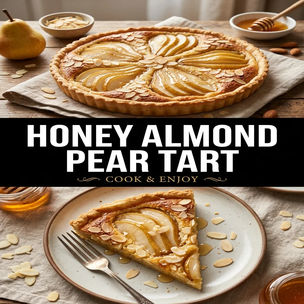 Honey Almond Pear Tart recipe poster