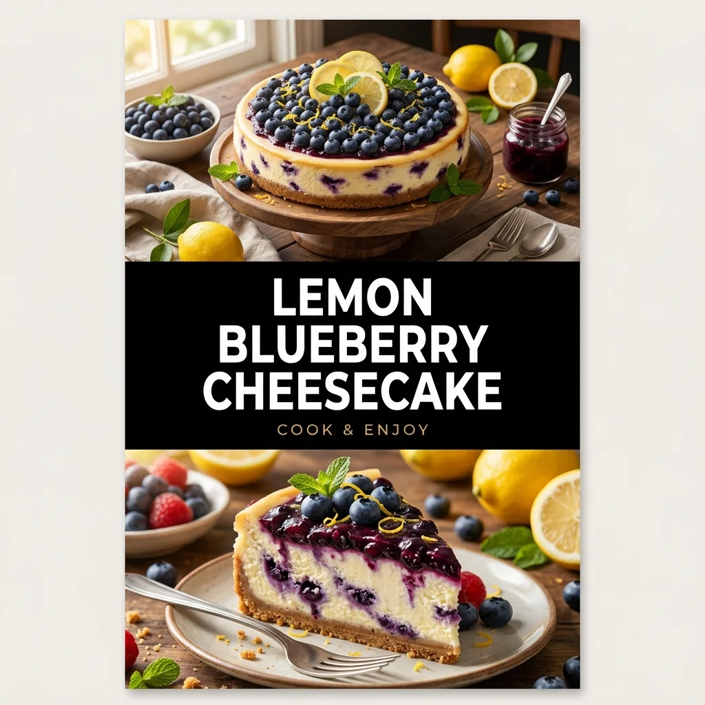 Lemon Blueberry Cheesecake recipe poster