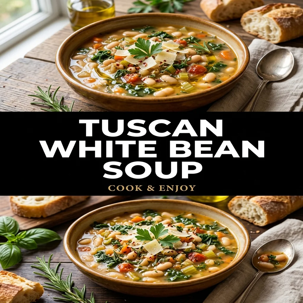 Tuscan White Bean Soup recipe poster
